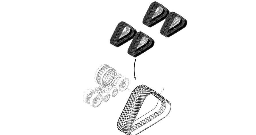 John Deere 9470RX - Gumowy pas gąsienicy R554229 (Gąsienice i obciążniki)