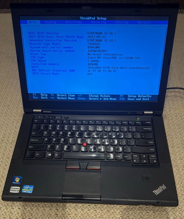 Laptop Lenovo T430s i5-3320M 4GB braki