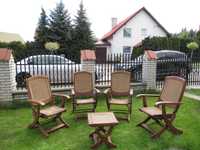 Składane krzesła ogrodowe, 4 szt., lite drewno