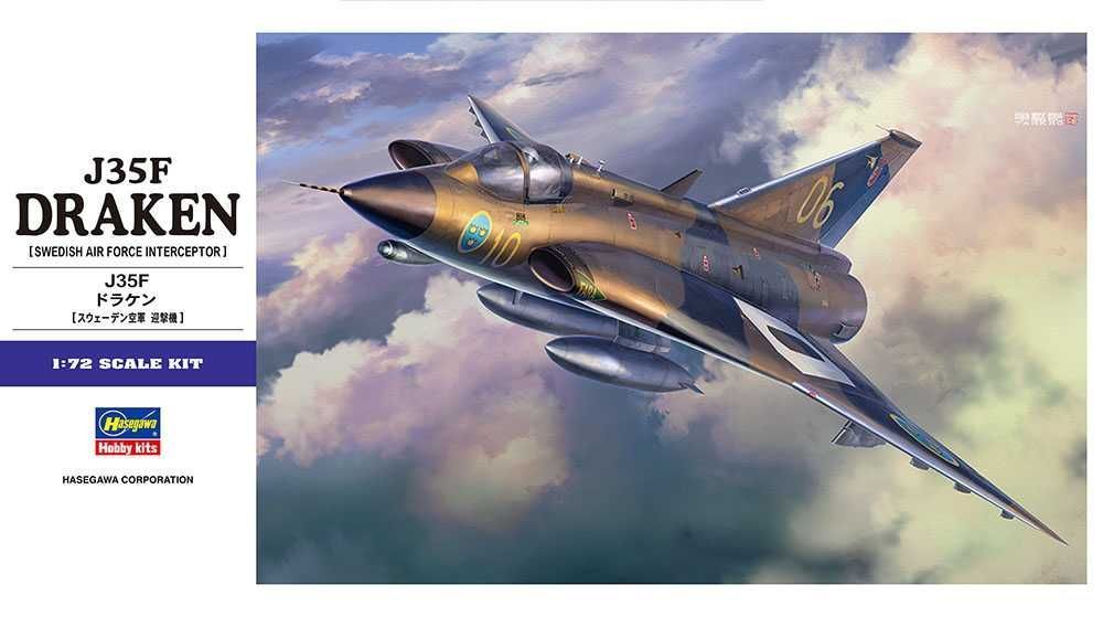 Hasegawa E48 J35F Draken (Swedish Airforce Interceptor) 1/72 model