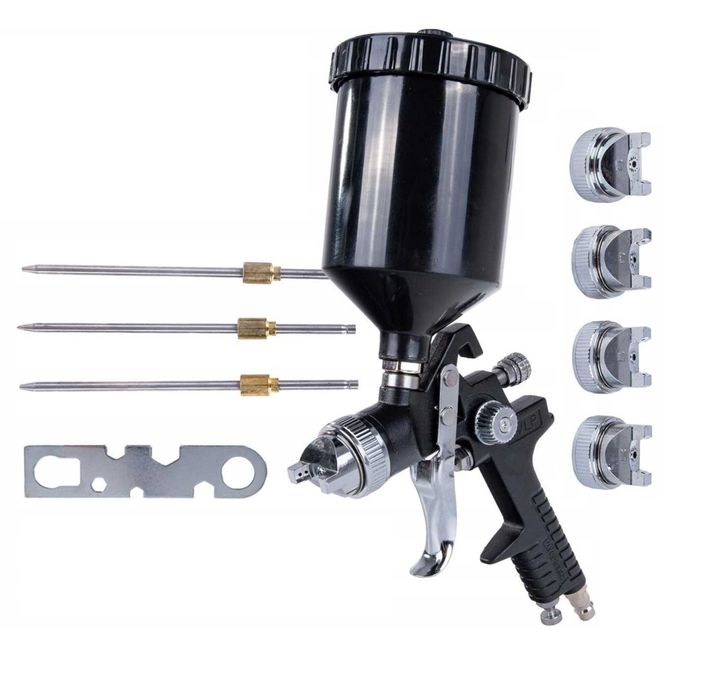 Pistolet do Malowania HVLP 4 Dysze 1.3 1.4 1.7 2.0mm Lakierniczy 600ml