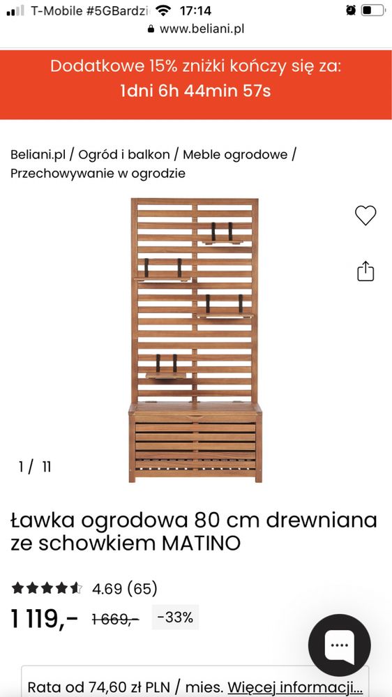 Skrzynia drewniana do siedzenia