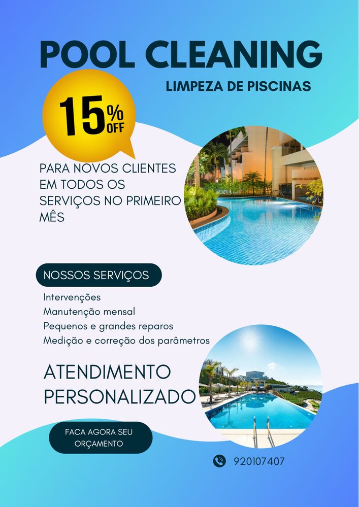 Limpeza e manutenção de piscinas e jardins