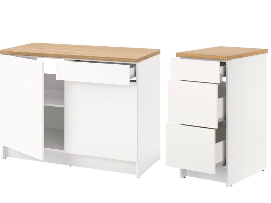 2x szafka IKEA knoxhult + uchwyty + blaty