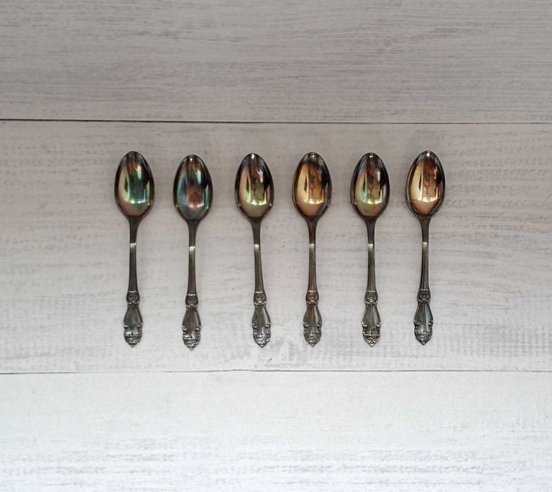 Łyżki stołowe Łyżeczki radzieckie zestaw sztućców ZSRR sygnowane 6 el