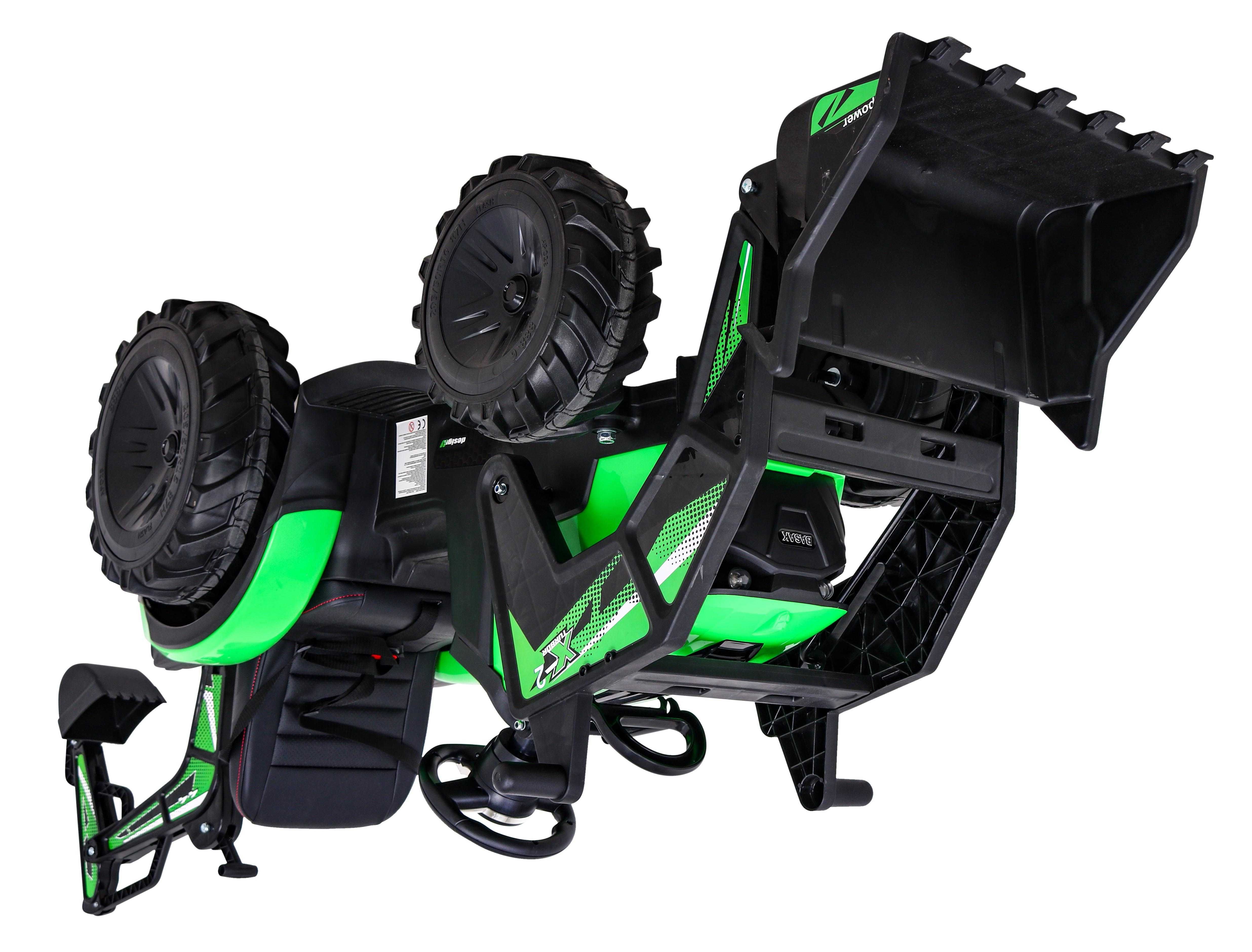 Pojazd Traktor na akumulator Z Przyczepą 720-T Zielony