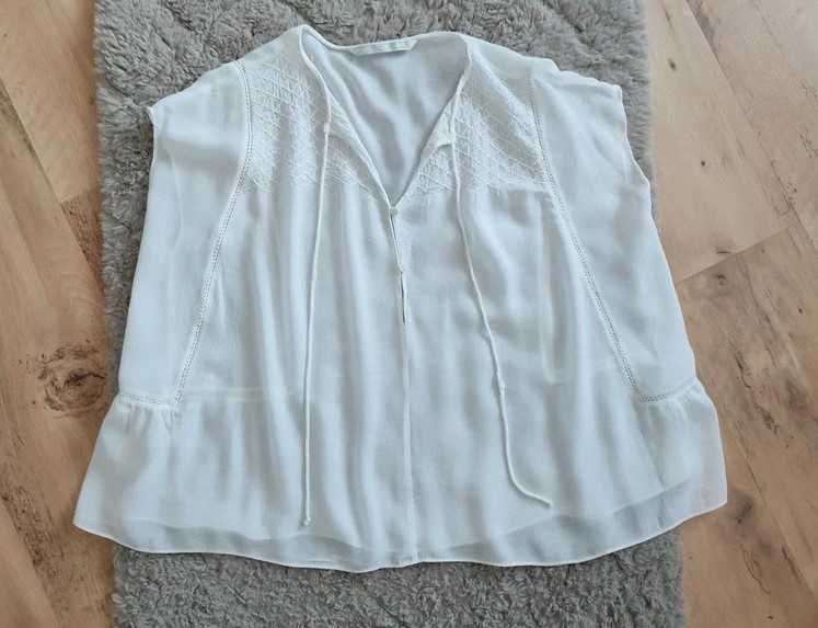 Luźna biała bluzka Zara