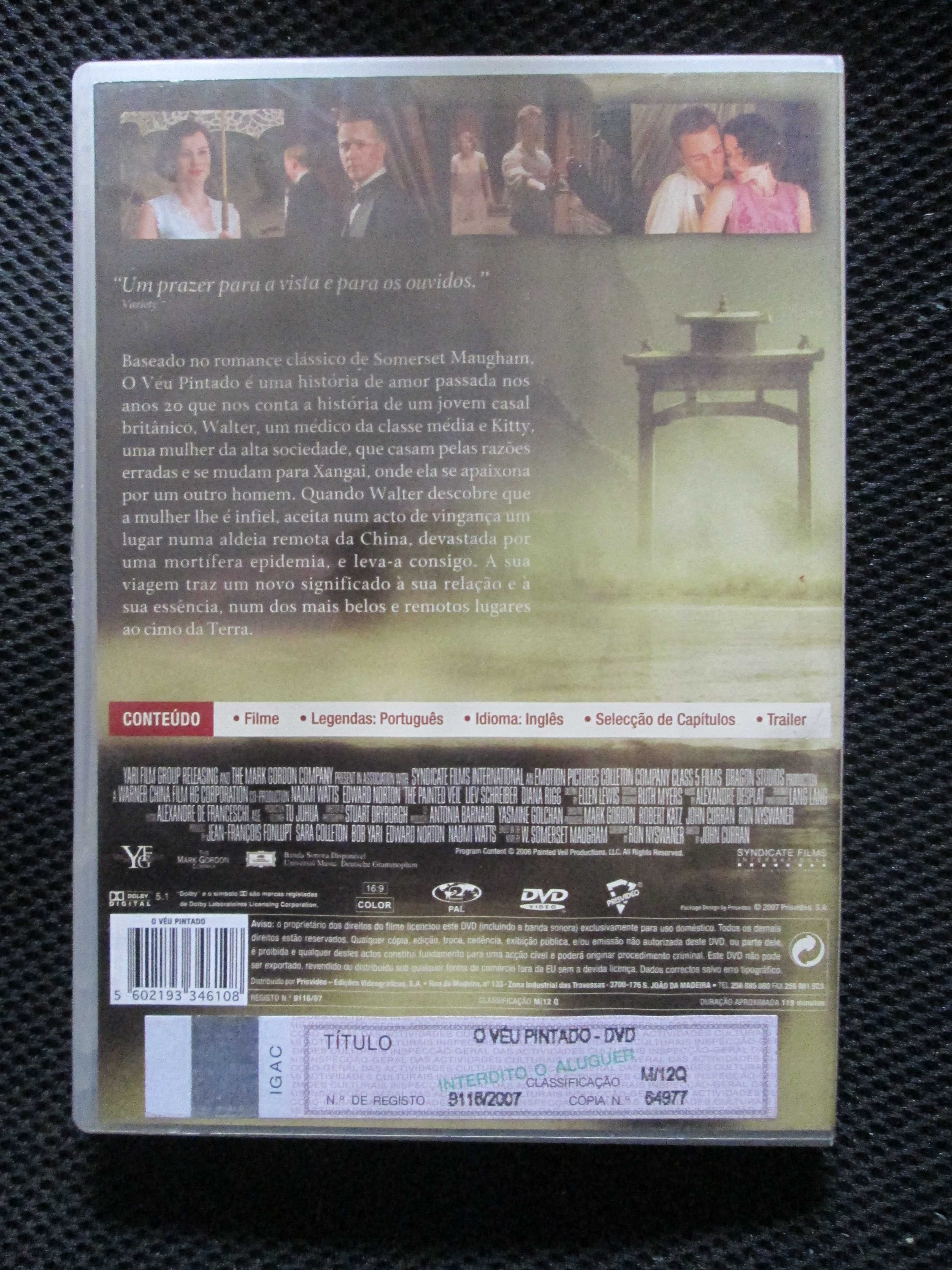 DVD O Véu Pintado, com Naomi Watts, Edward Norton, Liev Schreiber