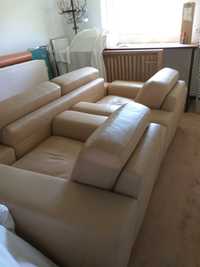 IKER - sofa + dwa fotele klubowe, skórzane.