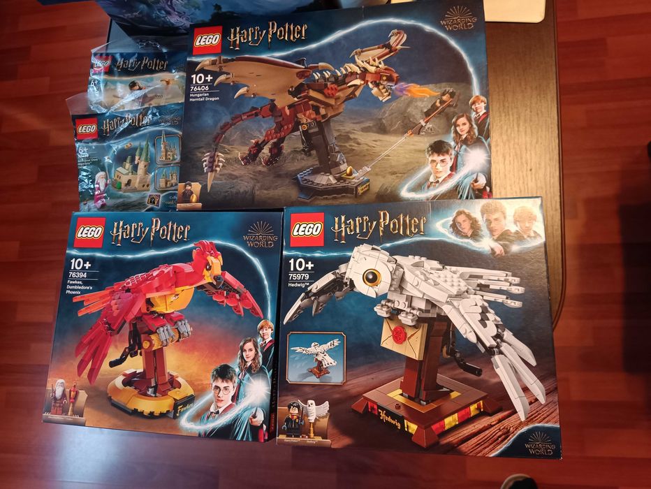 LEGO Harry Potter Fawkes 76394; Rogogon 76406 i Hedwiga 75979 + GRATIS