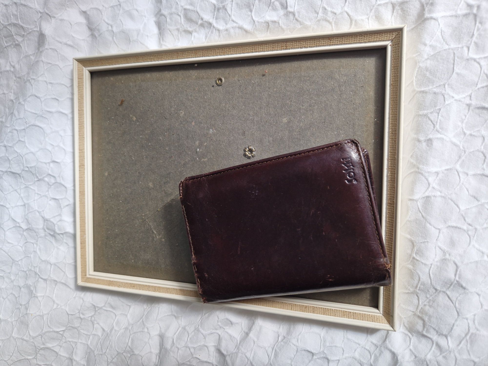 Ramka i skórzany męski portfel