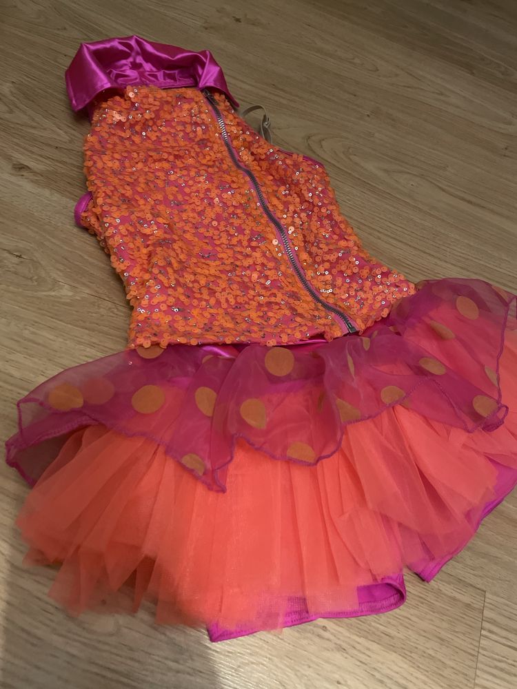 Sukienka strój do tańca latino samba z leginsami 7 lat
