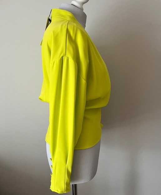 Limonkowa bluzka z długim rękawem. Zara. Rozmiar S. Nowa