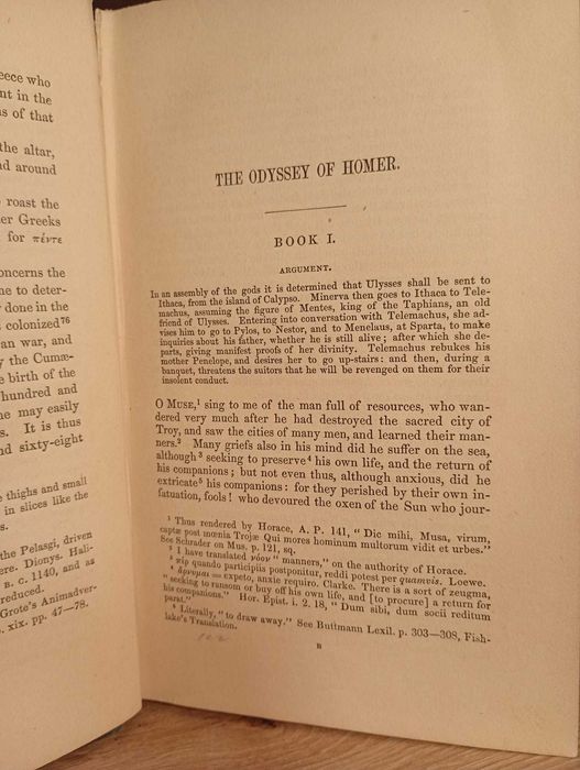 Stara Książka 1858 Homer Odyseja, Hymny i Epigramy - Grecja - Londyn
