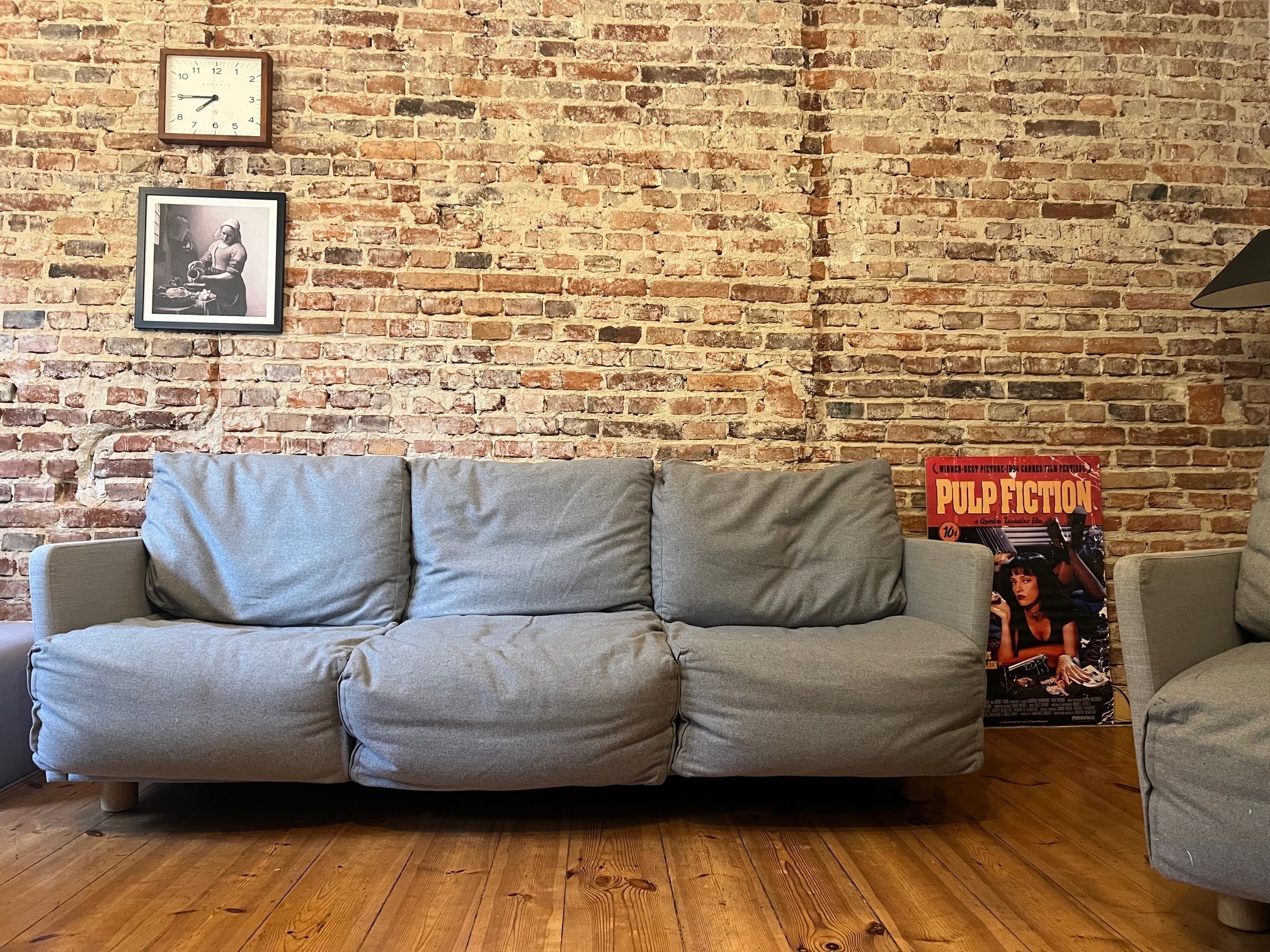 Markowa sofa i fotel Comforty projekt Rygalik 234 cm dł szara