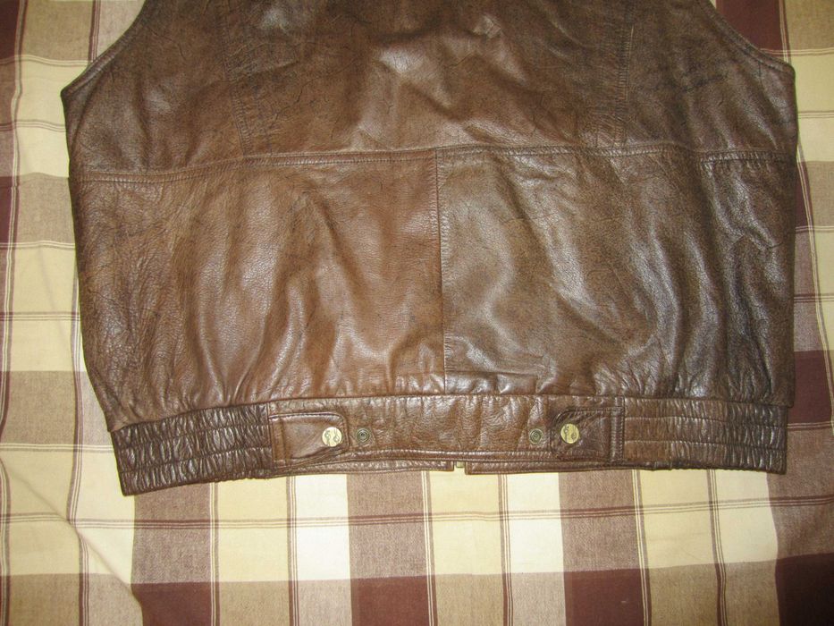 Кожаная мото жилетка с карманами ,мотожилетка XXXL Trapper Косуха