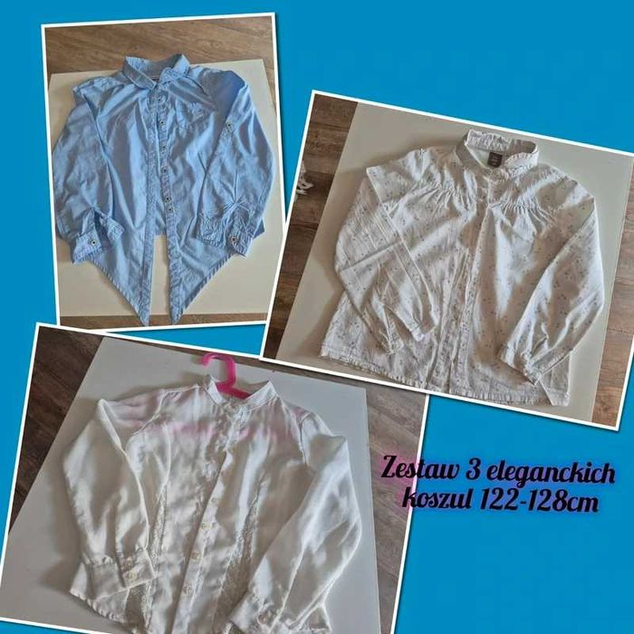 Zestaw 3 eleganckich koszul (idealne do szkoły)dla dziewczynki