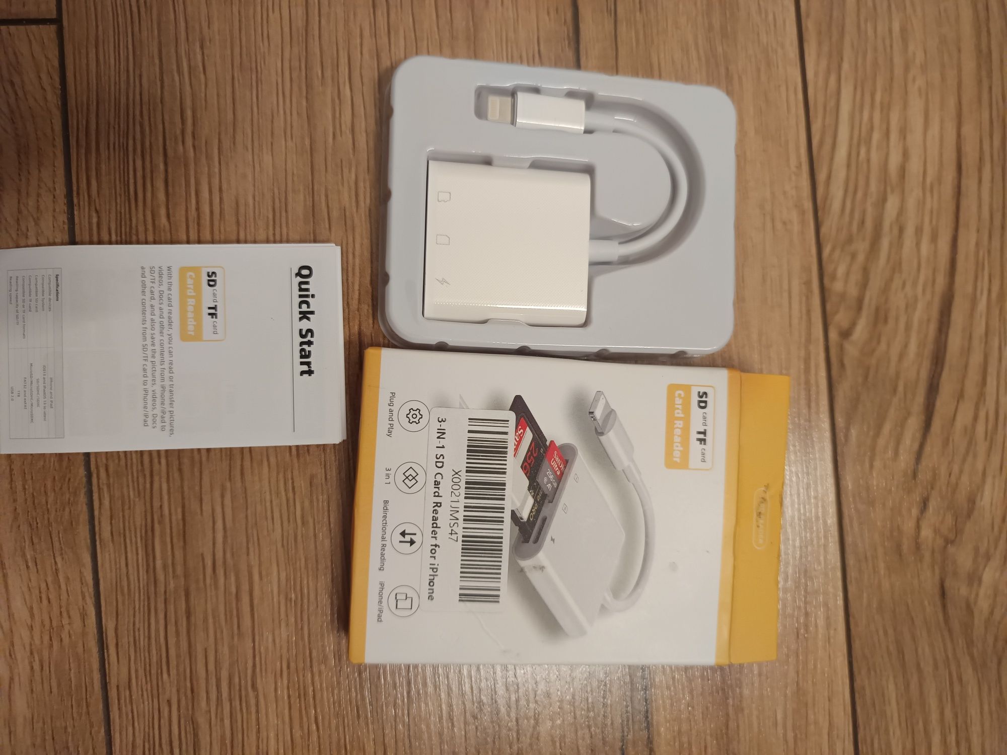 Czytnik kart pamięci SD/TF 3 w 1 do iPhone'a IPadze złączem Lightning