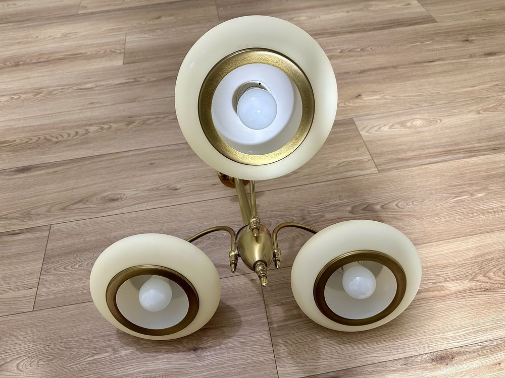 Żyrandol złoty lampa wisząca 3 punkty