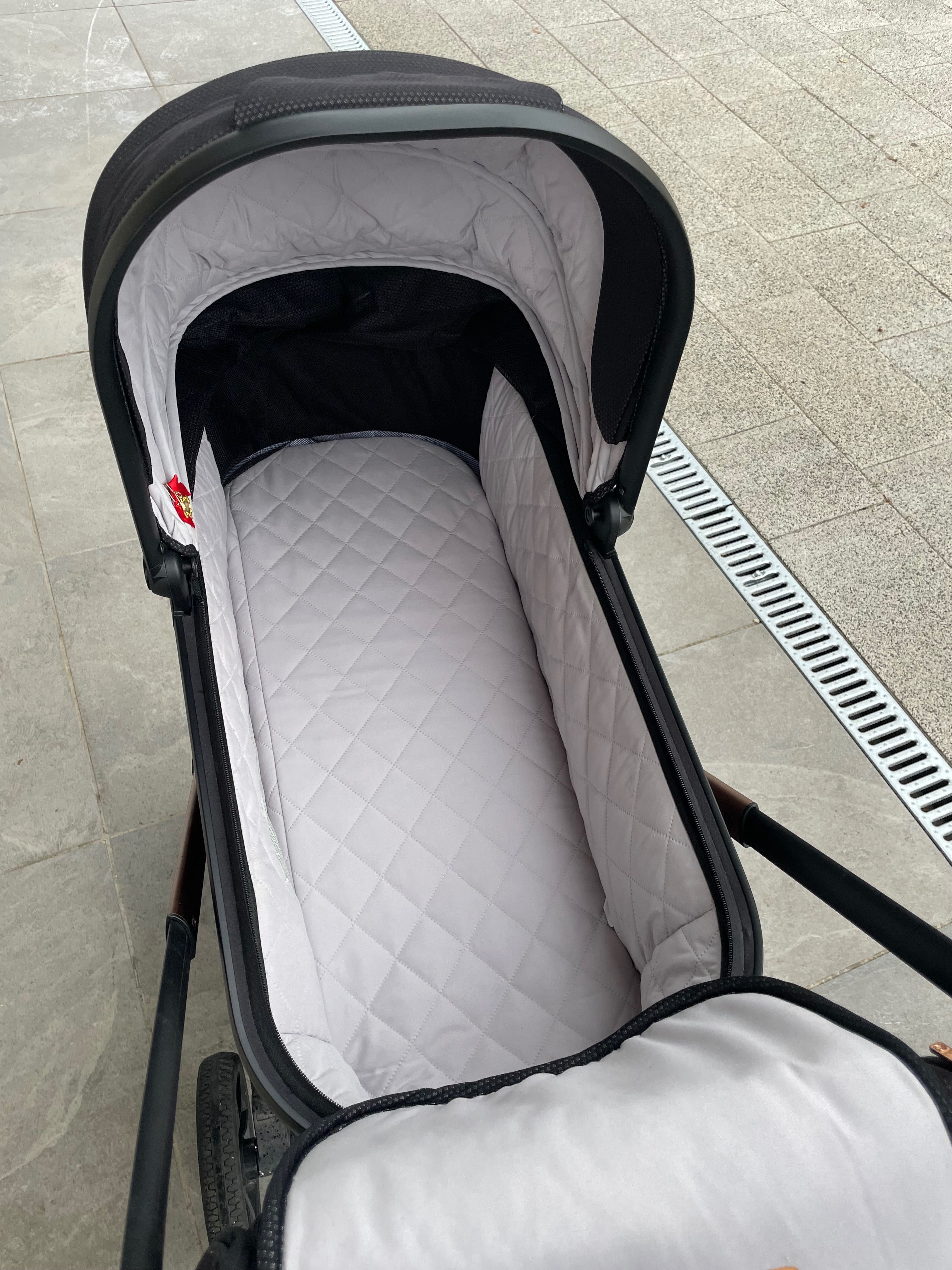 Wózek Cavoe Moi Plus 2 w 1, gondola spacerówka, kolor Meteorite, lekki