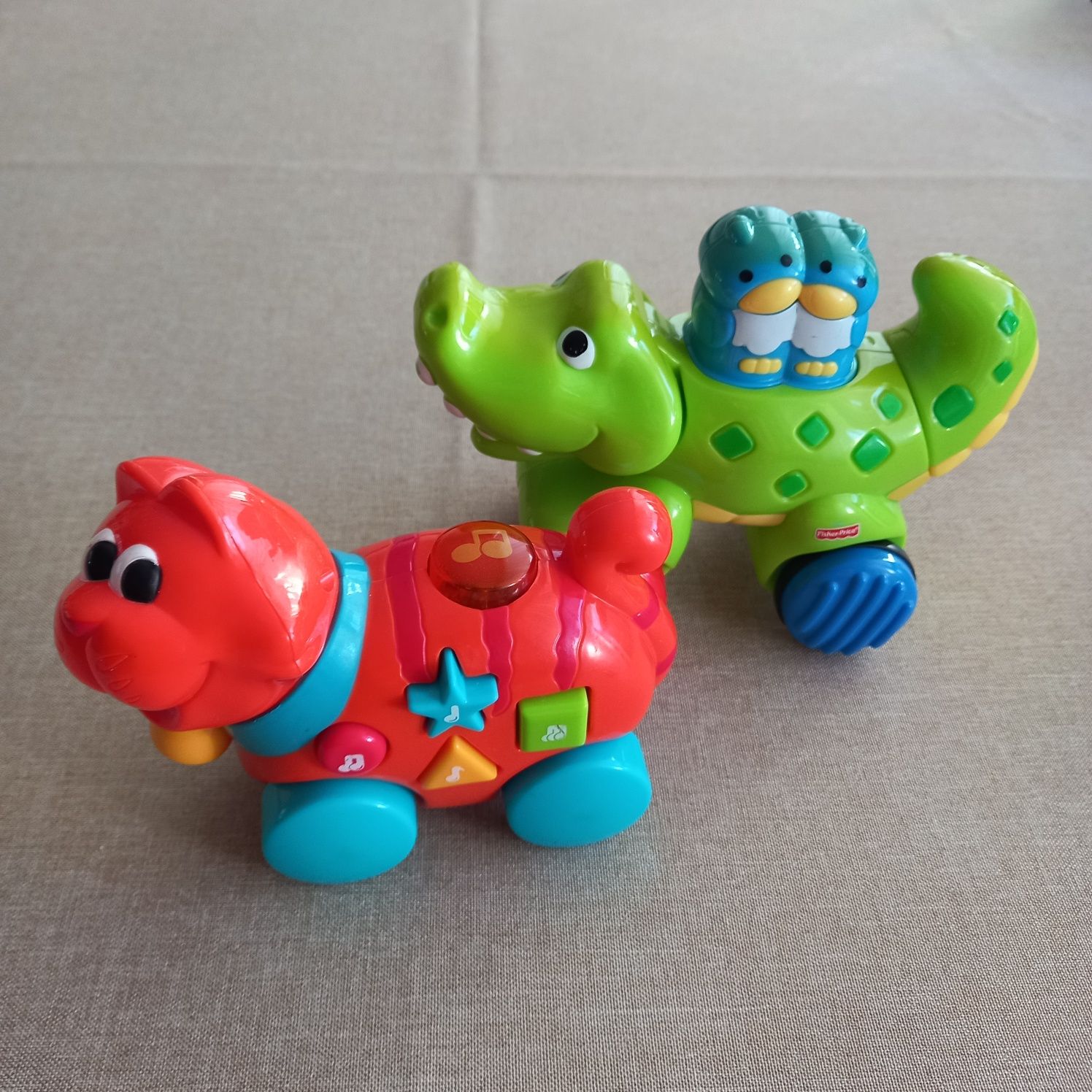 Krokodyl Fisher price i kotek - zabawki mobilne Zestaw