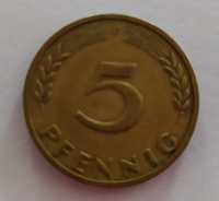 Moneta  5 FENIGÓW - Niemcy RFN z 1949 roku - F - STUTTGART