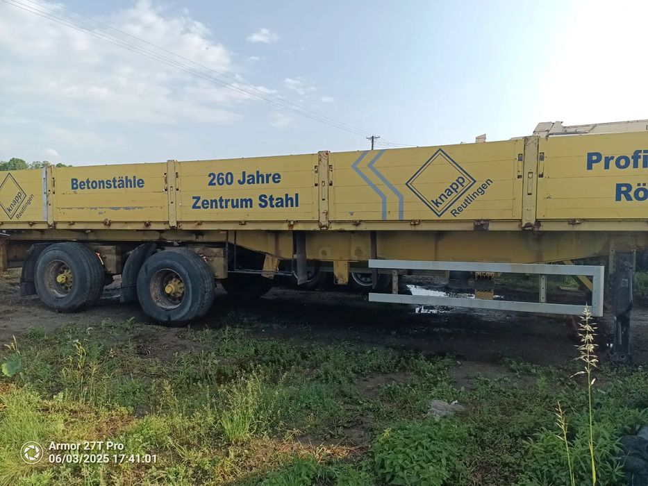 Schmidt  naczepa odkryta burtowa 80 cm, 2 osie skrętne