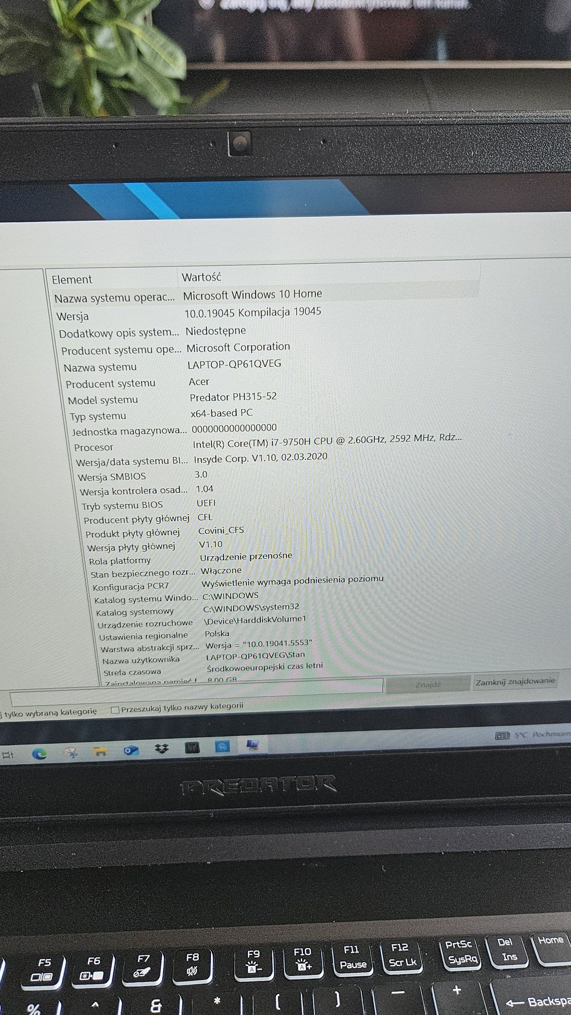 Laptop gamingowy predator helios 300