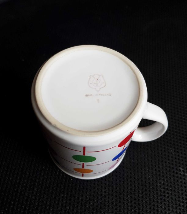 Porcelit Pruszków kubek grochy kółka