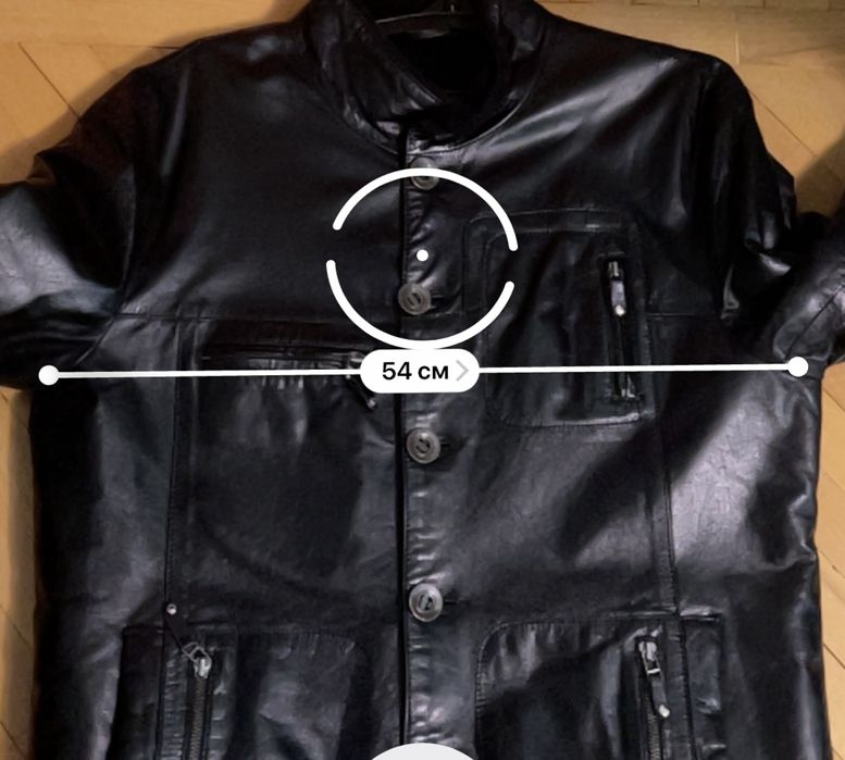 Кожаная дубленка размер М