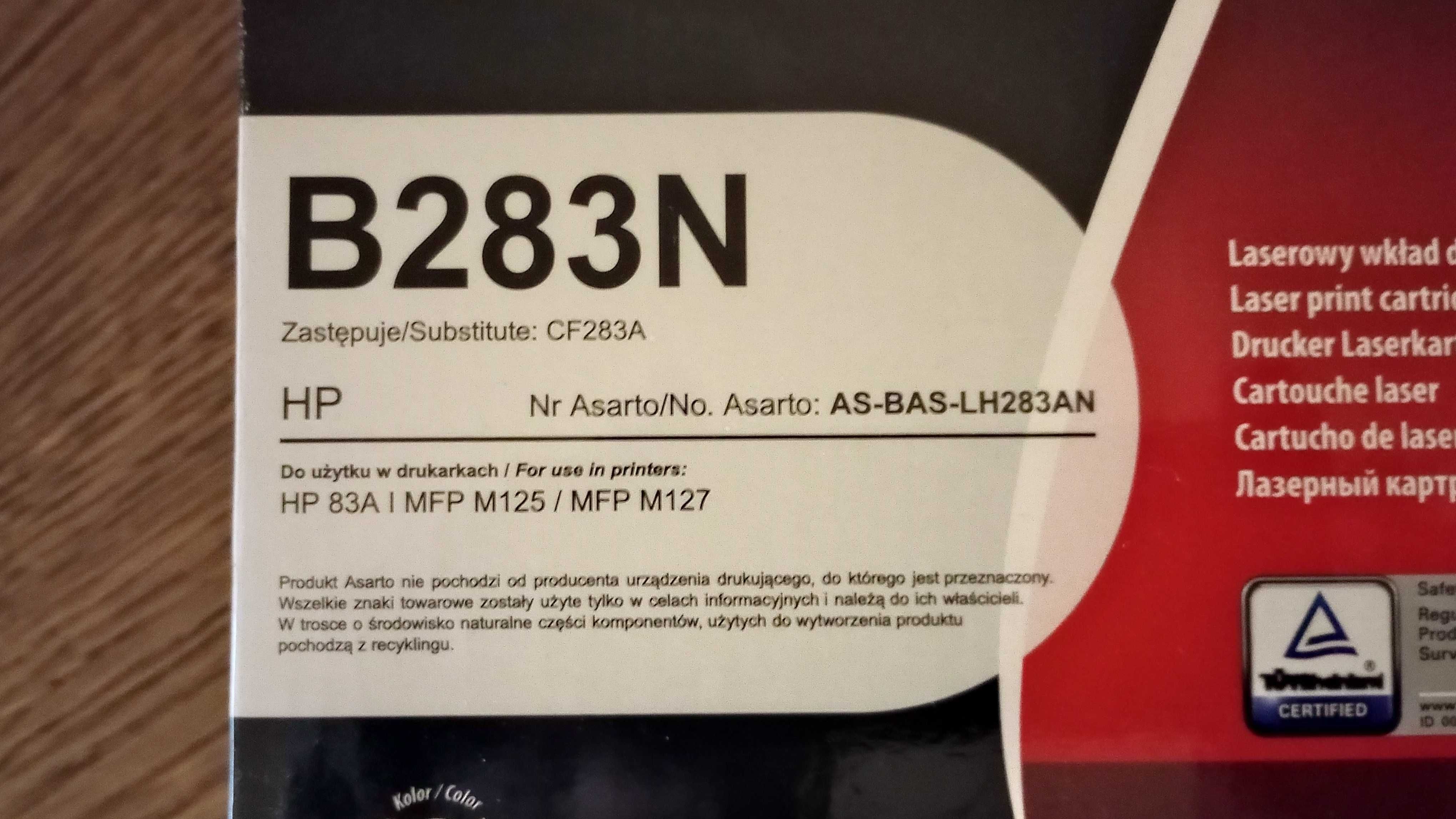 laserowy wkład drukujący do HP B283N ASARTO