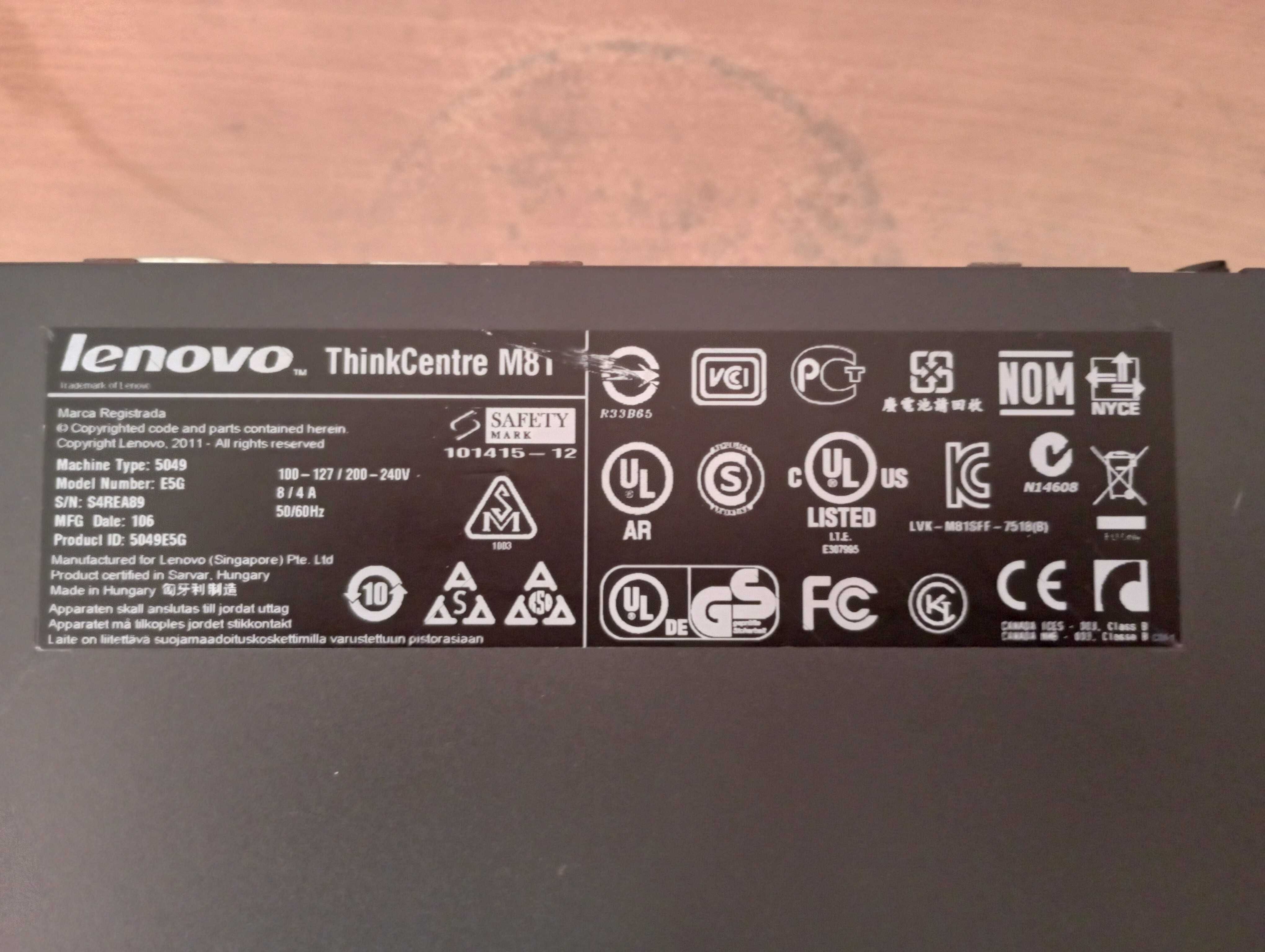 ПК Lenovo Thinkcentre M81 5049E5G. SanDisk SDD P5 128 GB,