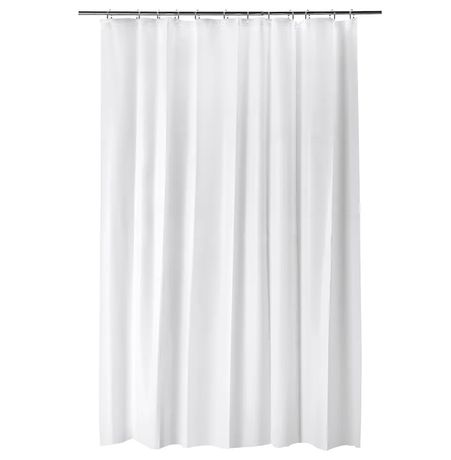 Біла шторка для душу IKEA BJÄRSEN 180x200 см в ванну заслінка