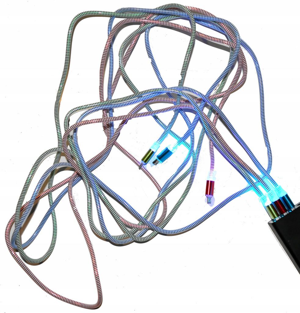 Świecący kabel microUSB 2 metry