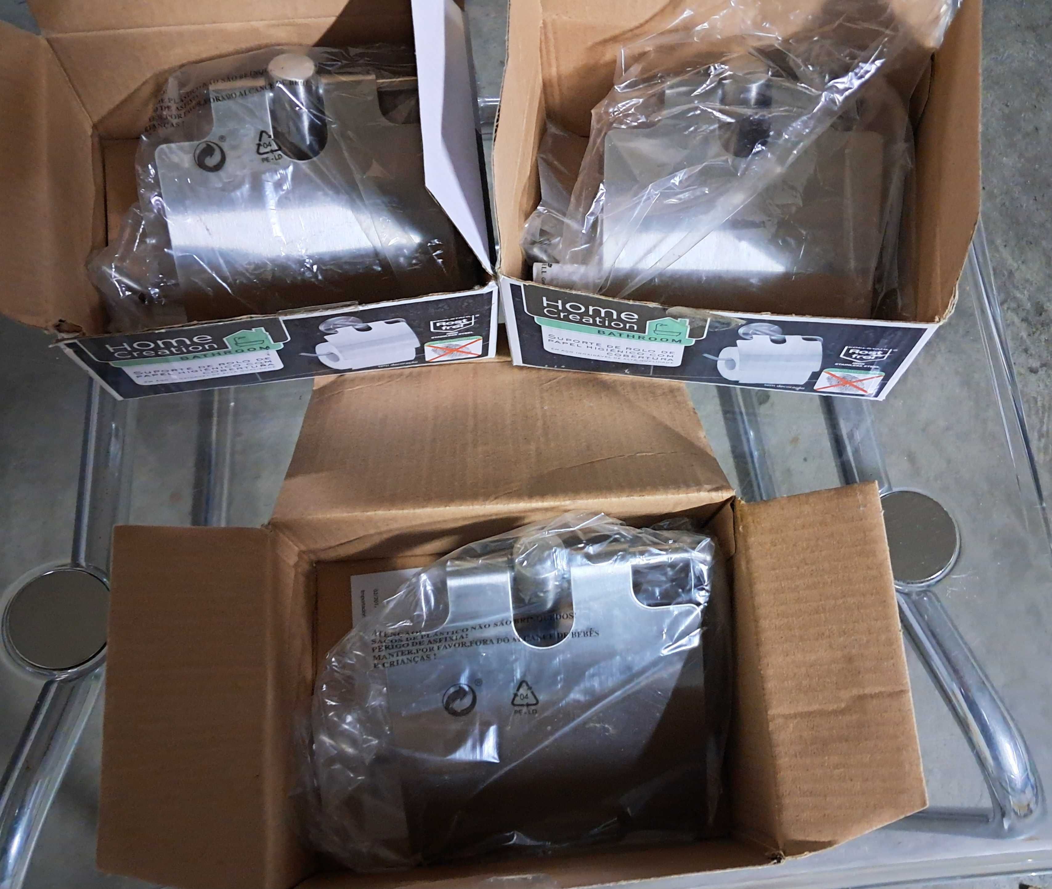 3 Suportes de Papel Higiénico com Cobertura