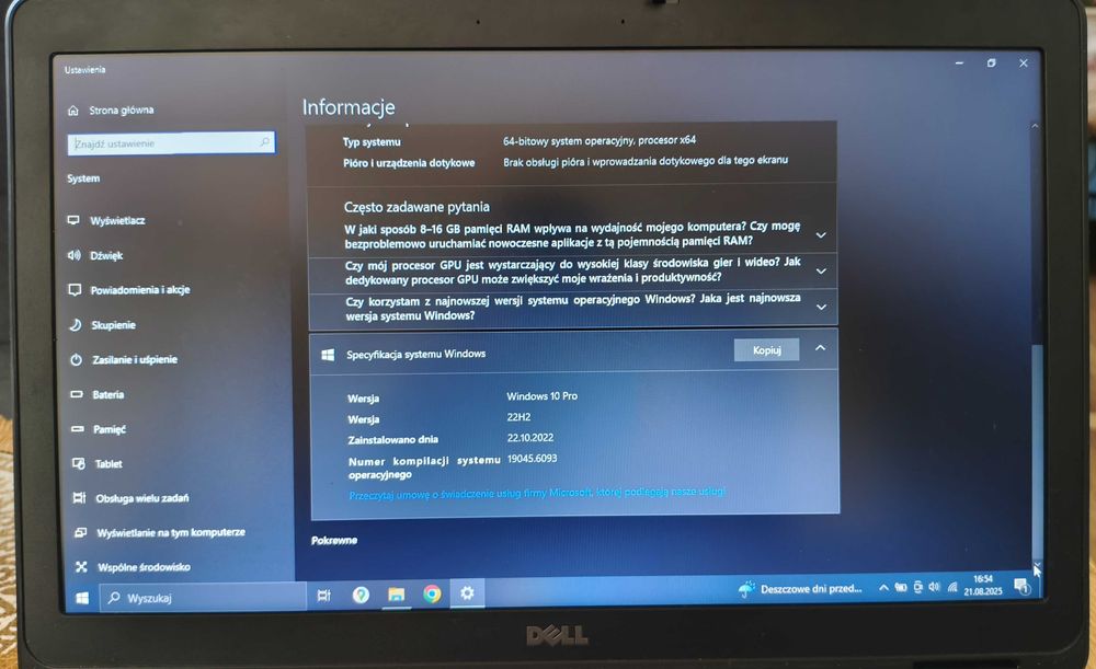Dell Laptop Latitude E6540 komputer Win 10 PRO SSD  intel i7 8GB