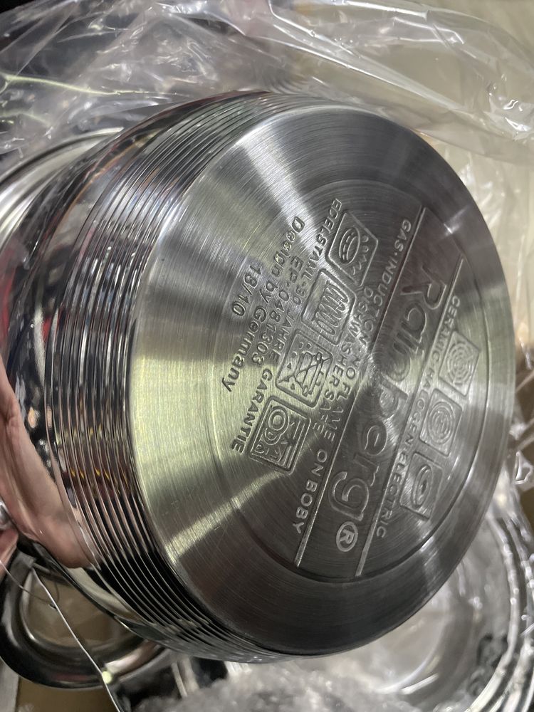 Набір каструль Rainberg Rb-604 з нержавіючої сталі для всіх типів плит