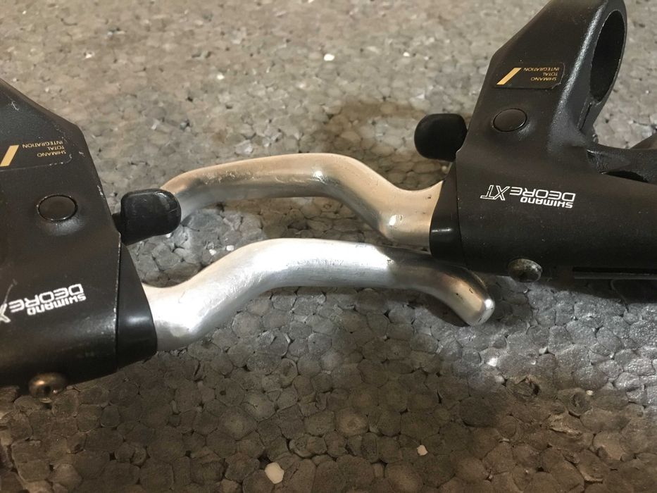 Retro MTB klamkomanetki Shimano Deore XT ST-M095 szlifowane klamki