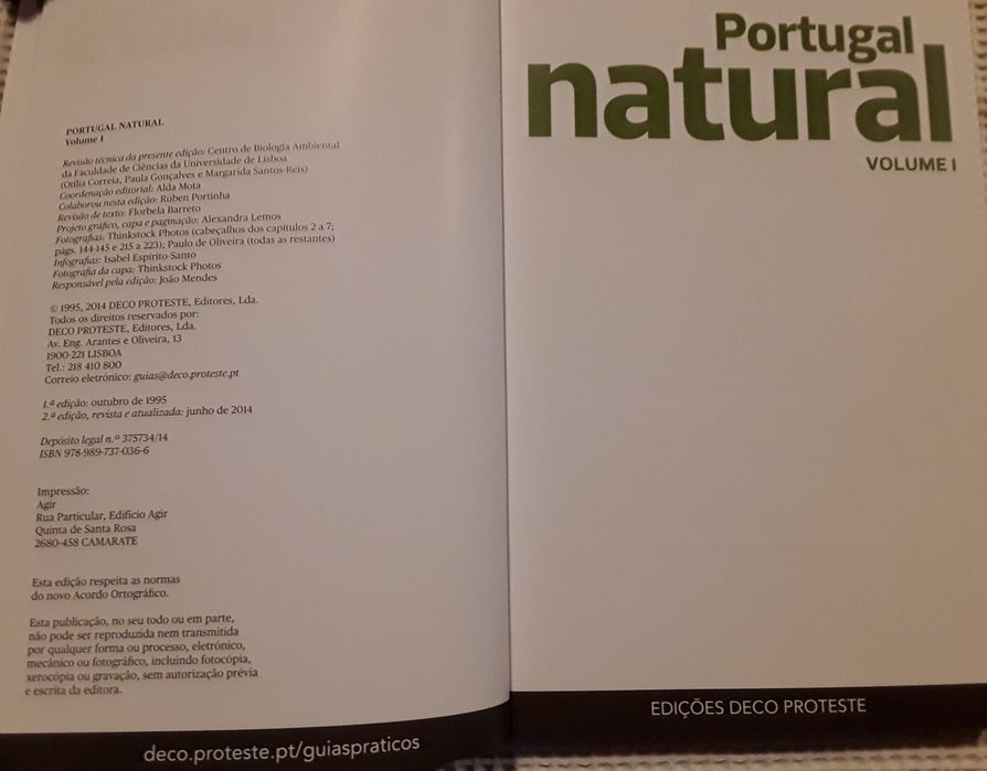 Livros Deco Proteste - Portugal Natural volume I e II
