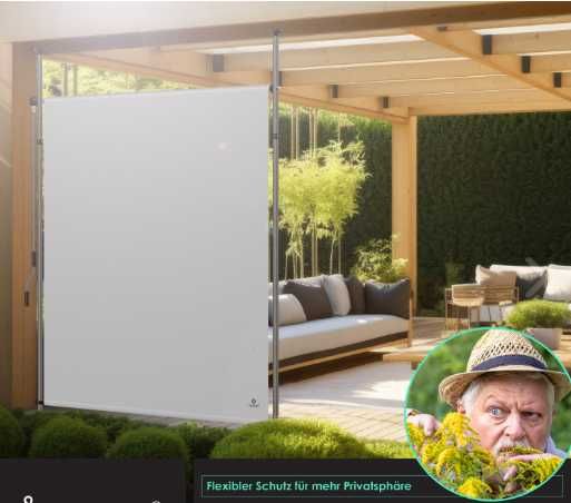 KESSER Markiza pionowa 120x310 szara balkon taras ogród wodoodporna