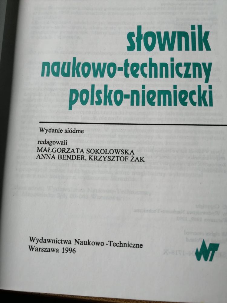 Słownik naukowo techniczny niemiecko-polski