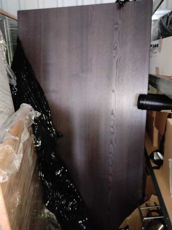 Piękne ciemnobrązowe biurko/stól 180x90, drewniane nogi, wysuwany blat