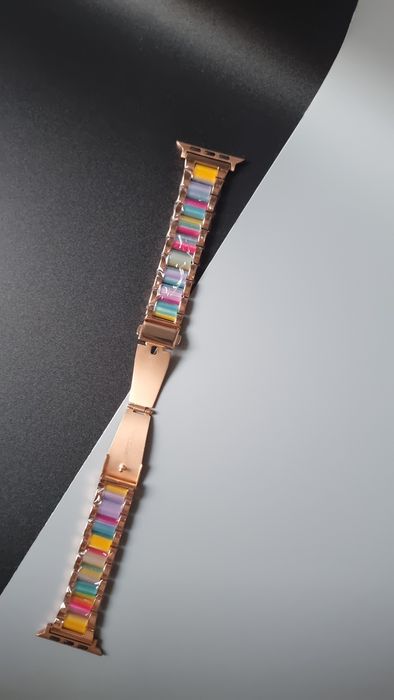 Stylowy pasek metalowo-żywiczny Fizdvsts do Apple Watch 42/44/45/49 mm
