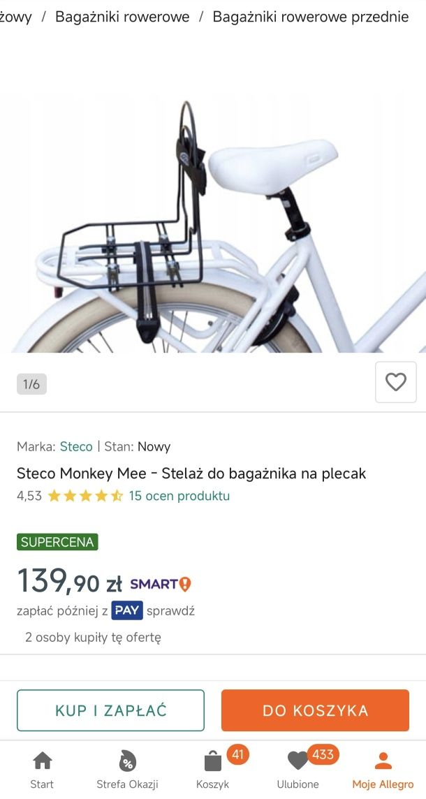 Bagażnik rowerowy na plecak