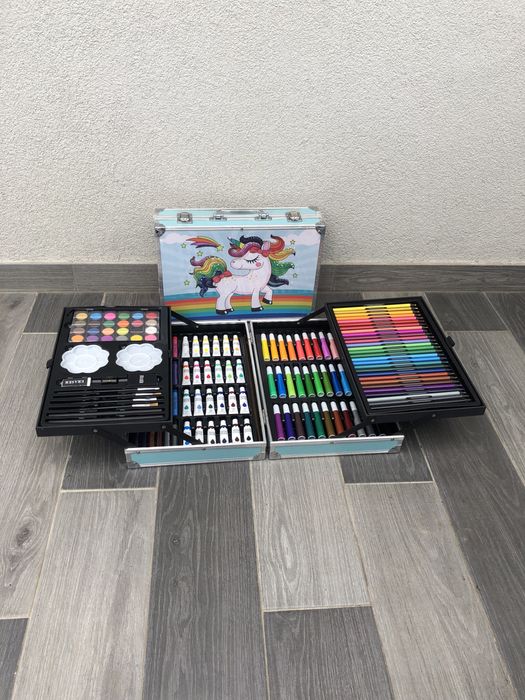 набір для творчості малювання фарби 145шт набор для рисования Єдиноріг