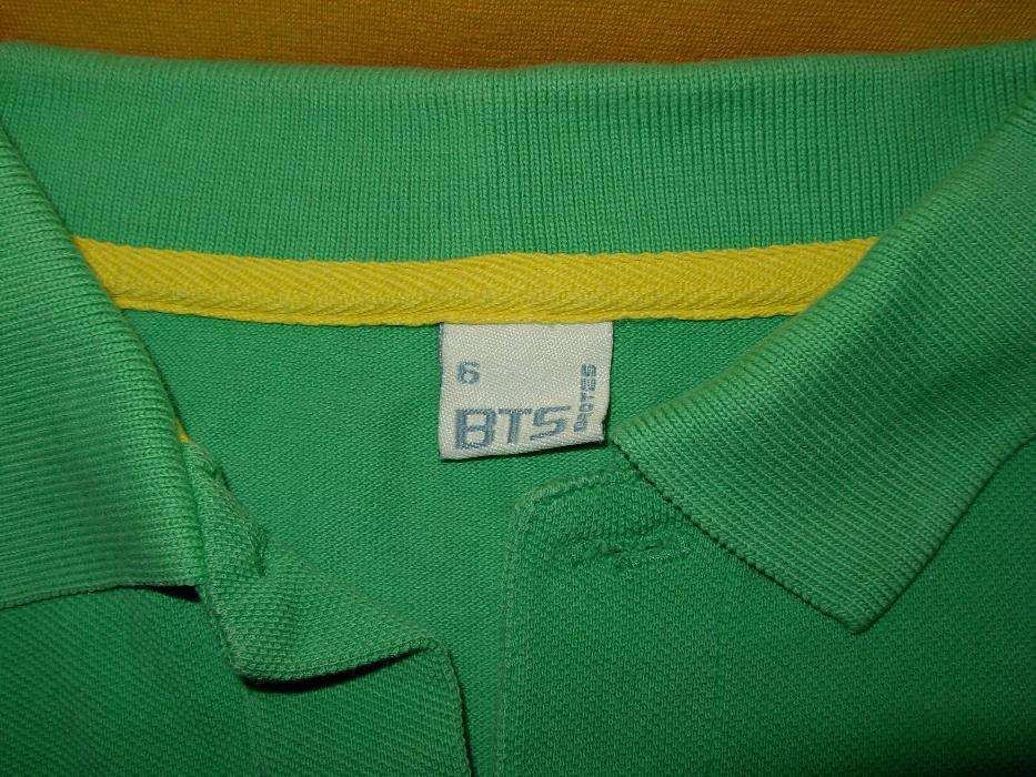 T'shirt Branca Skanaban Dept 6/7 anos + Polo BTS verde 6 anos