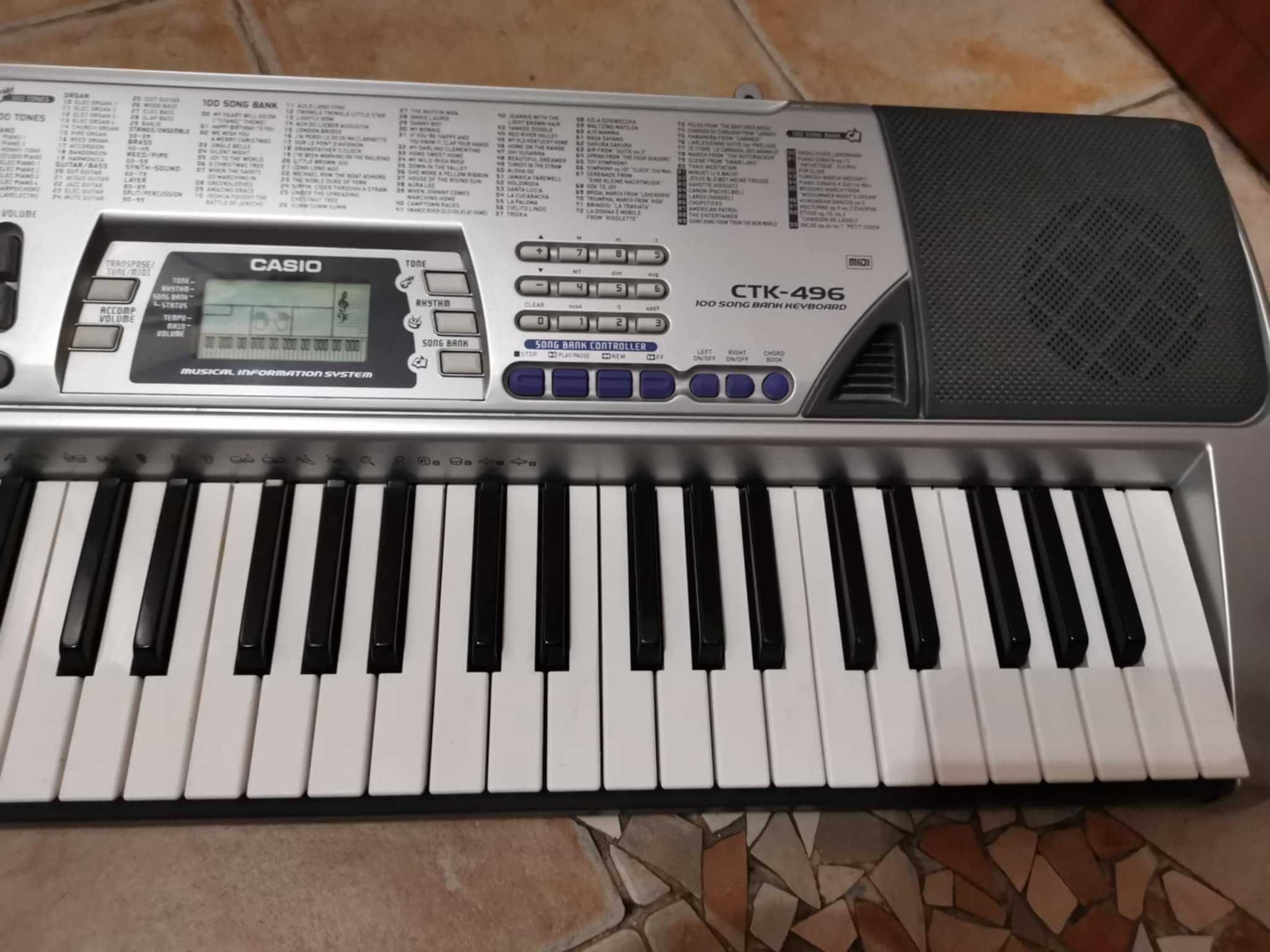 Keyboard CASIO CTK-496 + zasilacz STAN BDB