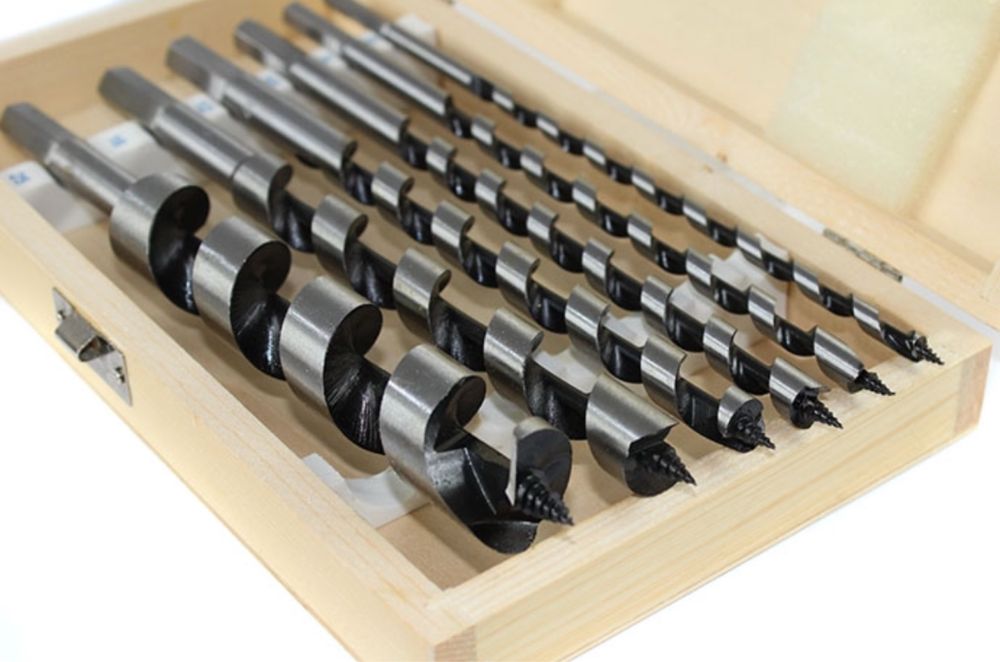 Zestaw wierteł do drewna 230mm 6szt mocne spiralne wiertła