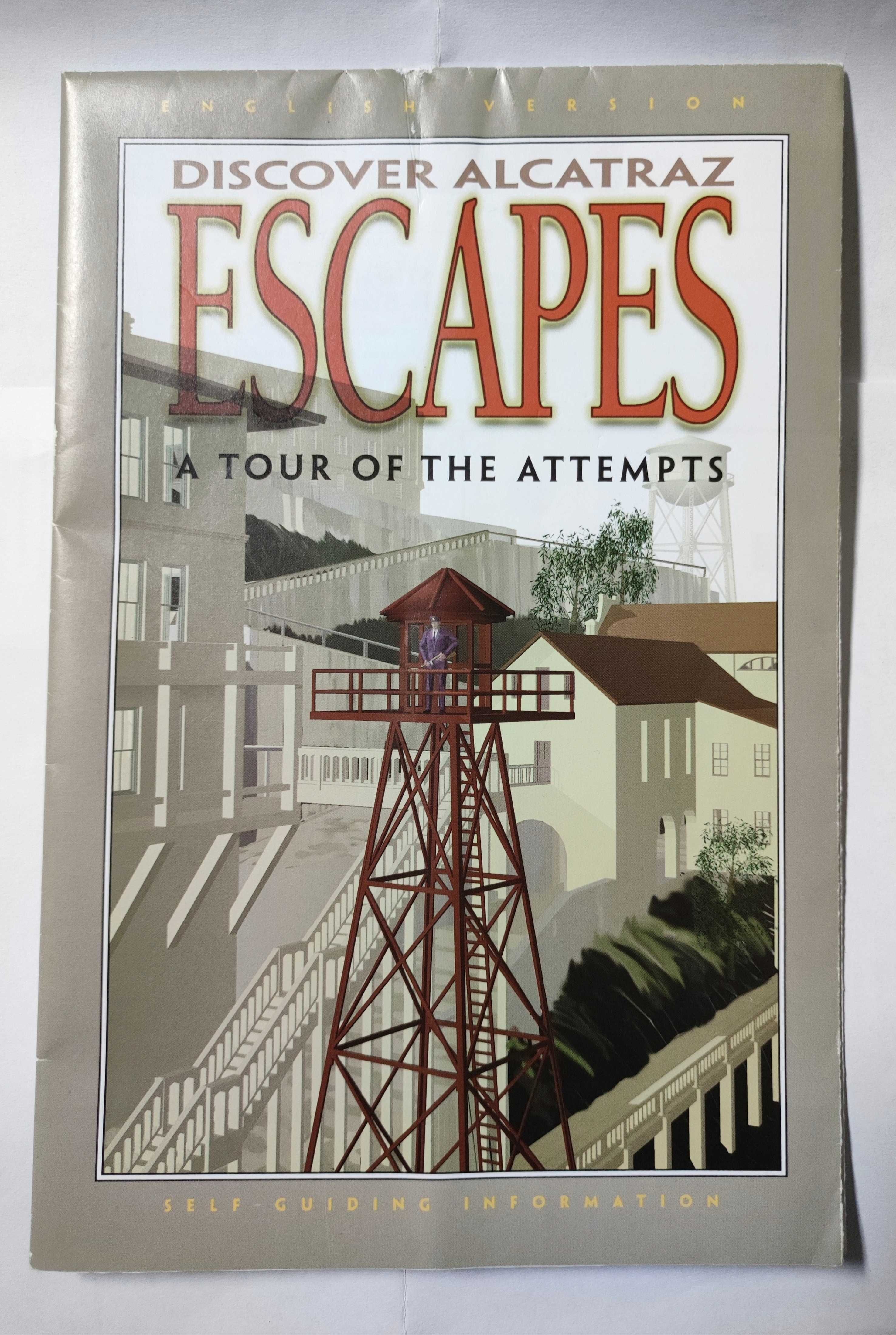Prisão Alcatraz folhetos turísticos oficiais descoberta e fugas (USA)