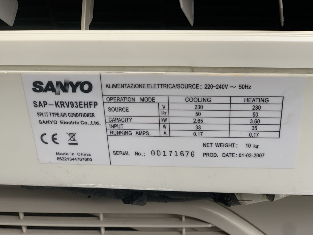 Klimatyzacja  SANYO 2.6 kw